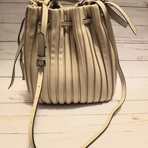 Zara Ivory purse handle long strap faux leather